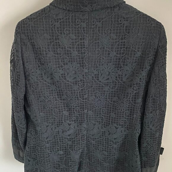 TORIO SPAIN 2-PIECE SUITE BLAZER JACKET SKIRT BLACK LACE LINED SZ 4 - Picture 4 of 10